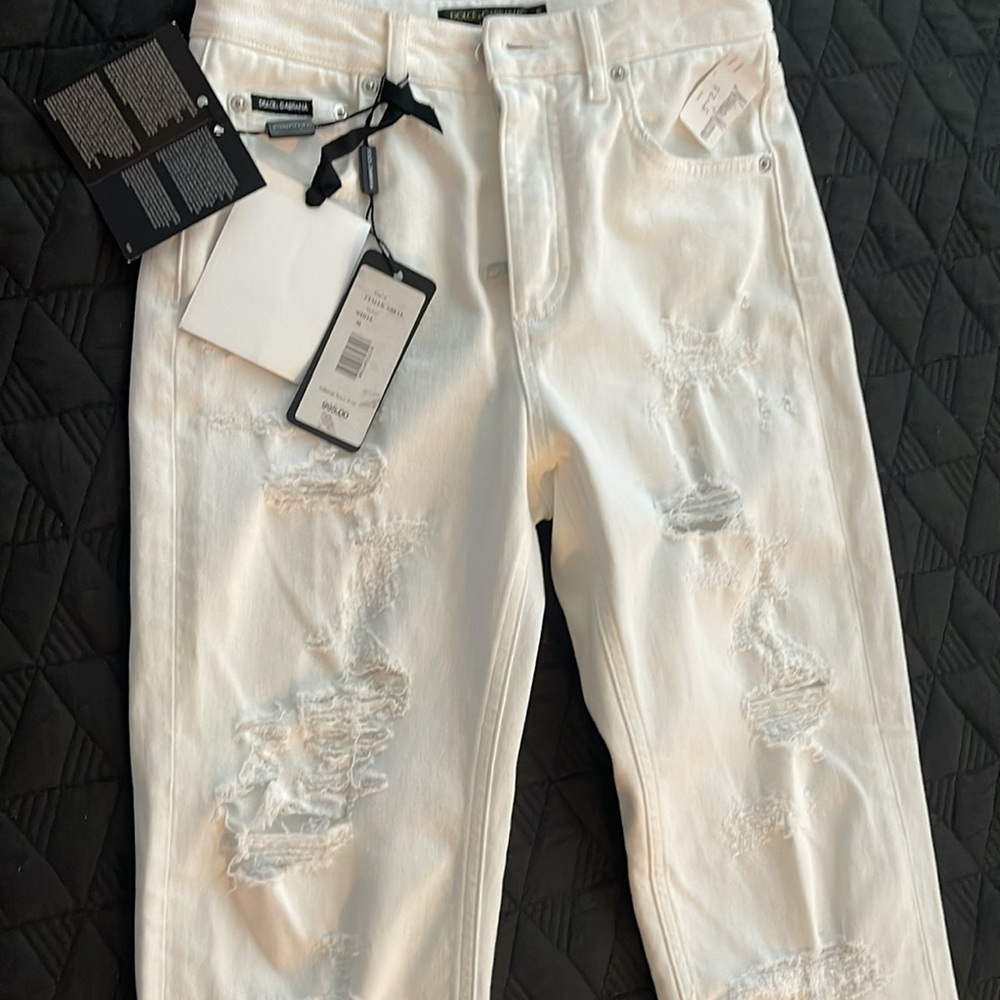 Distressed white Dolce &Gabbana jeans